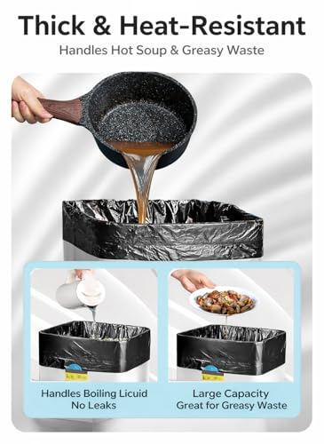 54 Count Drawstring Trash Bags, 3-4 Gallon Unscented Kitchen Garbage Bags, 2.4 Mil Extra Thick & Leak-Proof, Easy Tie Cinch, Perfect for Kitchen Bathroom Office Bin 13-22 Liter (40 * 45cm, Black) - size: 1 Count (Pack of 54), style: 40x45cm