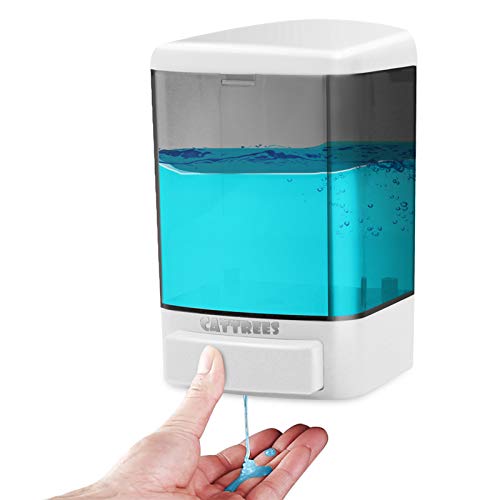 Manual Soap Dispenser Kitchen Bathroom 33.8oz/1000ml Wall Mounted Hand Commercial Soap Dispenser for Liquid Containers Shampoo Gel Chamber Plastic (Black) - size: 1 pack (Manual 1000ml/33oz)