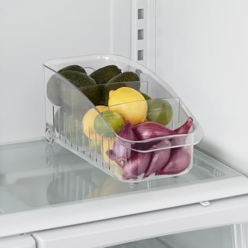 YouCopia RollOut Fridge Drawer 6", BPA-Free Clear Rolling Refrigerator Organizer Bin with Adjustable Dividers and Handles for Produce, Food, Meal and Snack Storage - size: 6" Wide
