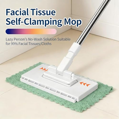 Mini Mop with 5 Magic Cleaning Cloths, 360° Rotating Lazy Mop for Quick Wet & Dry Floor Cleaning, Whole House Lightweight Swob Set