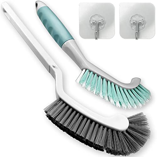 2Pcs Cleaning Brushes, Multi-Purpose Right Angle Brush Scrubbing Kitchen Bathroom Deep Cleaning Edge Corner Crevices Grout Scrub Dish Pot Sink Dishwasher Shower Washbasin for Household Use. - color: Kitchen+bathroom Brush Set