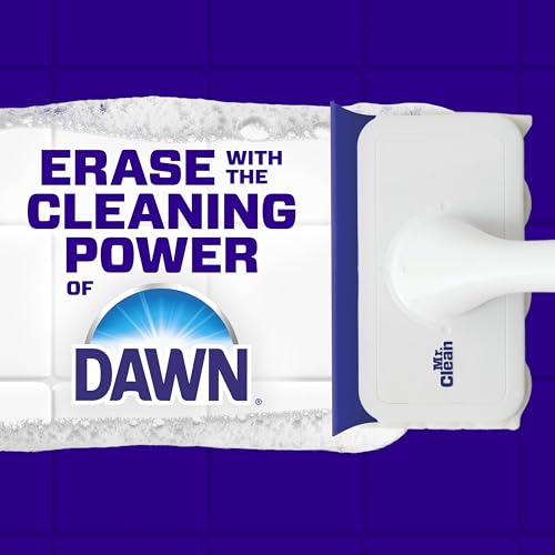 Mr. Clean Magic Eraser Shower & Tub Scrubber, Bathroom Cleaner, All in One Bathroom Cleaner, Lemon Starter Kit, 2 Scrubber, 5 Foaming Magic Erasers, 1 Whole Home Extra Durable Magic Eraser - size: 2 Devices + 6 Refills