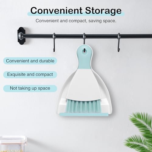 NACENA Mini Dustpan and Brush Set 2 Pack, Small Broom and Dustpan Set Dust Pan and Mini Hand Broom Dustpan and Broom Combo Compact for Home Table Keyboards Sofa Kitchen, Blue - color: Blue, size: 2 packs