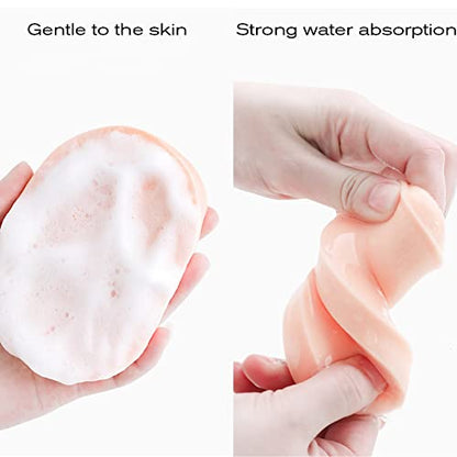 Facial Sponge Compressed,60 Pcs PVA Professional Makeup Removal Wash Round Face Sponges Spa Pads Exfoliating Cleansing for Women,Orange - color: Orange