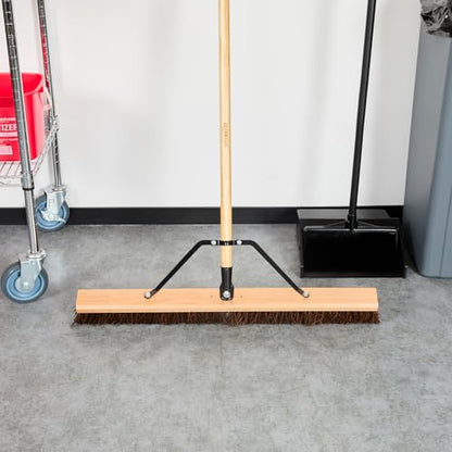 Restaurantware-BROOM HEAD ONLY: Clean Tek Professional 30-Inch Indoor Broom Head, 1 Heavy-Duty Push Cleaning Tool - Handle And Brace Sold Separately, Palmyra Bristles, Wooden, Outdoor Use - size: 30", style: Wood, with Palmyra Unflagged Bristles