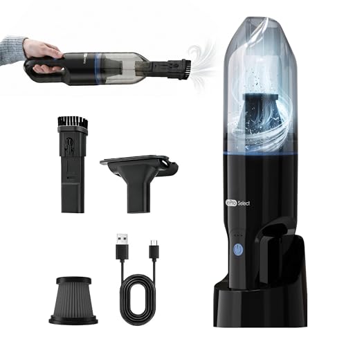 Mini Crumb Vacuum 10000Pa Brushless Motor Rechargeable Cordless Handheld Vacuum, Lightweight Portable Cleaner for Home Car Office Keyboard Sofa Furniture Pet Hair Dust Debris Crevices Tight Spaces