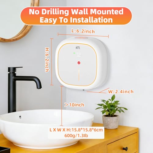 Automatic Foam Soap Dispenser Touchless Wall Mounted, USB-C Rechargeable with Smart Screen Temperature Display & Ambient Light, 7 Adjustable Levels, 16.9 oz for Kitchen Bathroom Commercial,White - color: Ae-002-w