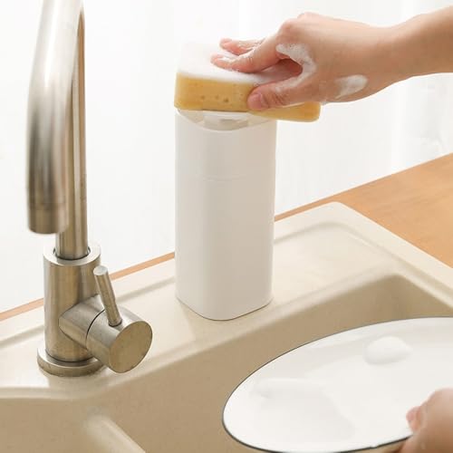 Push Down Pump Dispenser Bottle Refillable Liquid Container for Home/Travel, 2.75 x 2.75 x 7inch Leakproof Silicone Seal Design(White) - color: White