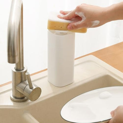 Push Down Pump Dispenser Bottle Refillable Liquid Container for Home/Travel, 2.75 x 2.75 x 7inch Leakproof Silicone Seal Design(White) - color: White