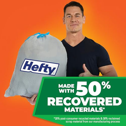 Hefty Ultra Strong Made with 50% Recovered Materials* Tall Kitchen Trash Bags, Gray, Unscented, 13 Gallon, 110 Count - size: 110 Count (Pack of 1), style: Unscented