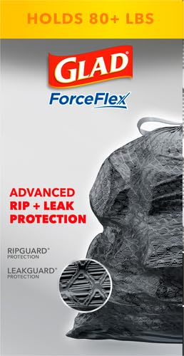 Glad Large 30 Gallon Trash Bags,Unscented Heavy Duty Garbage Bags,Forceflex with Drawstring,(Packaging May Vary), 50 Count (Pack of 150) - size: 50 Count (Pack of 150)