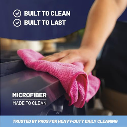 MW Pro Multi-Surface Microfiber Towel – 12 Pack | Premium Cleaning Cloth | Clean, Buff, Dust, Polish, Absorb | Large 16"x16" (Dark Blue) - color: Dark Blue