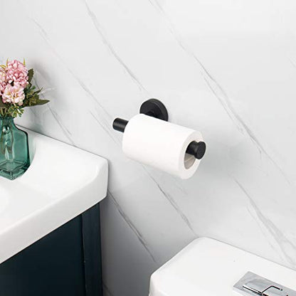 NearMoon Bathroom Toilet Paper Holder, Premium SUS304 Stainless Steel Rustproof Wall Mounted Toilet Roll Holder for Bathroom, Kitchen (1 Pack, Matte Black) - color: Matte Black