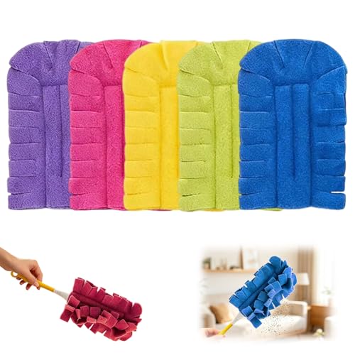 Reusable Duster Refills for Swiffer, 2026 New Washable Heavy Duty Duster Pads, 360° Cleaning Pads for Fan, Window, Blinds, Furniture, Floor (5 pcs) - color: 5 Pcs