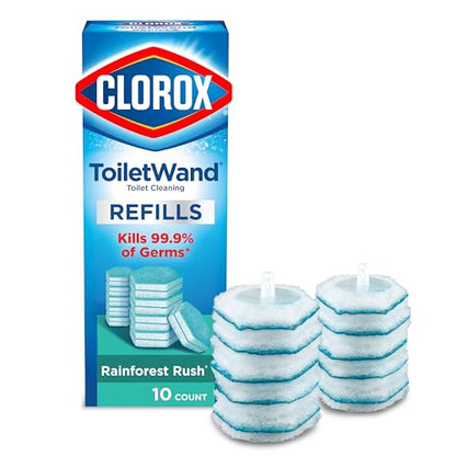Clorox ToiletWand Toilet Cleaner Refills, Toilet brush, Rainforest Rush, 10 Ct - size: 10 Count (Pack of 1)