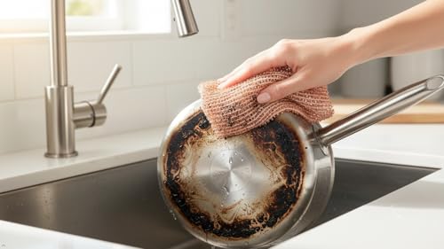 Redecker Copper Cleaning Cloth, Set of 2, Standard Size – Non-Scratch Scrubber for Pots, Pans, Sink & Stainless Steel – Reusable Metal Cleaning Cloth, Made in Netherlands - size: Standard - 5.5 x 5.7 inches