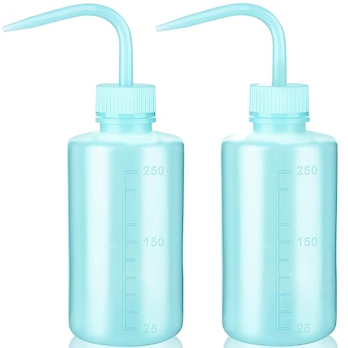 Valchoose Upgraded 2 Pack Plastic Wash Bottles(Blue) 250ml 8.5oz, Tattoo Wash Bottle LDPE No Leaking, Safety, Reusable, Awesome for Watering Plants and Washing Lab Ware - color: Blue, size: 2x250ml