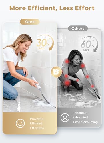 Reciprocating Deep-Clean Brush - Powered by Back-and-Forth Scrubbing Action & LED Light, 3-Speed 2-in-1 Hard and V-Shaped Bristles for Grout, Kitchen, Bathroom, Car, Pet Areas