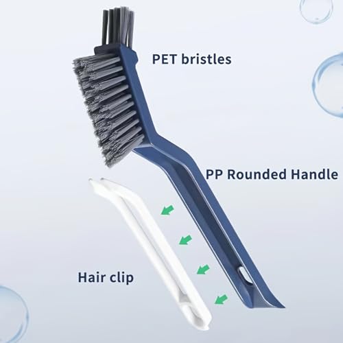 Crevice Cleaning Brush, Ultra Thin Stiff Bristles, 1piece, Grout Scrubber Tool, Window Track Cleaner, Ergonomic Long Handle, for Deep Scrubbing Bathroom Tiles Kitchen Faucets Shower Door Tracks Car - color: Blue