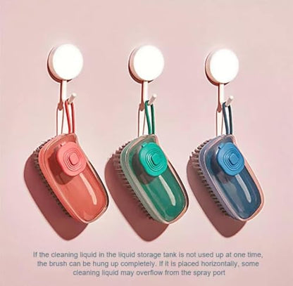 Brush with Soap Dispenser, Good Srubber Cleaner for Dish Sink Pan Pot Washing and Cleaning, Bathroom, Kitchen, Soft Laundry Clothes and Shoes Scrubbing Brush(Green) (Blue) - color: Blue