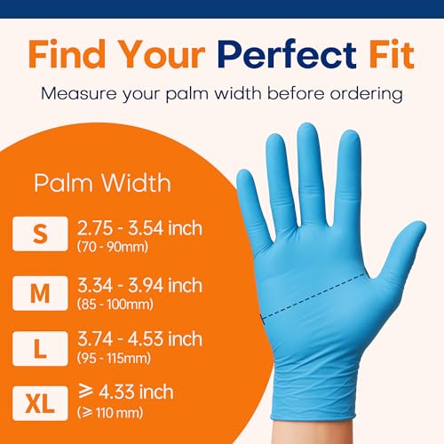 Supmedic Medical Soft Max™ Nitrile Exam Gloves, 100 Count Latex-Free Powder-Free Non-Sterile Food Safe Disposable Glove, Blue - color: Blue (X-large)