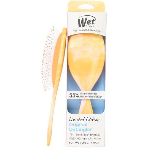 Wet Brush Original Detangler Hair Brush, Flexible Bristles Gently Detangle All Hair Types, Works on Wet or Dry Strands, Ergonomic Handle, Reduces Breakage, Limited Edition, Summer Treat Creamsicle - color: Summer Treat Creamsicle