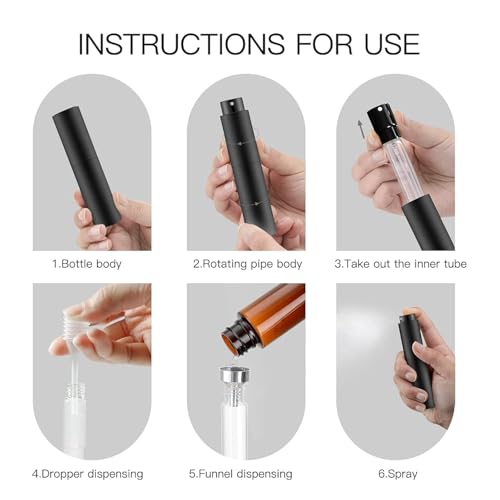 Tekson 10ml Travel Perfume Atomizer Refillable, Mini Cologne Spray Bottle Empty, Small Coffee Spray Bottle (Purple) - color: Purple