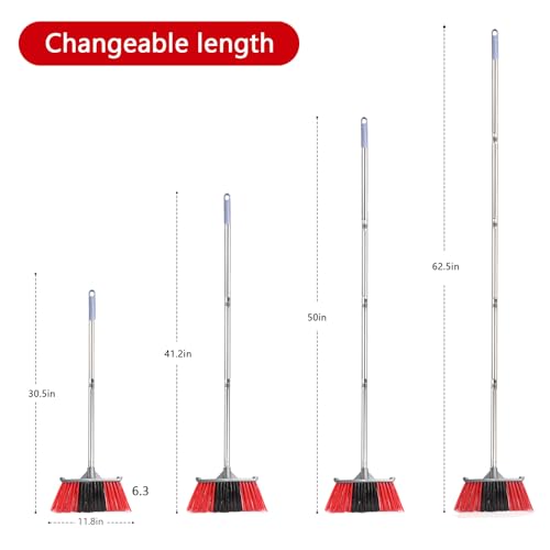 Outdoor Broom, Outside Heavy Duty Brooms for Sweeping Outdoor, Floor Broom is Applied for Courtyard,Garage,etc.（62 inch）