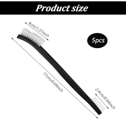 5Pcs Double-Ended Detail Cleaning Brush Nylon Brushes Small Detailing Crevice Brush Mini Stiff Bristles Brushes for Cleaning Jewelry Cleaning Brush Corner Small Space