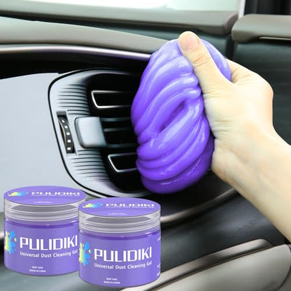 PULIDIKI Car Cleaning Gel Cleaning Putty Car Detailing Kit Car Interior Cleaner Car Slime Cleaner Dust Cleaning Supplies Car Accessories Car Gifts for Men Women Purple (2Pack) - color: Purple(2Pack)