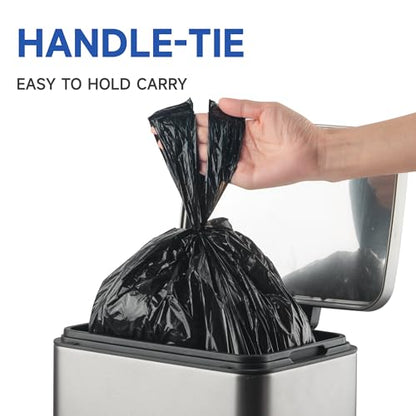 Small Trash Bags with Handles - Ocean Plastic Upcycling - Plastic Garbage Bags, Can Bin & Waste Basket Liner for Kitchen, Bathroom, Office and Pets,2.6 Gallon 200 Count Black - color: 2.6Gal Black, size: 1 DISPENSER BOX