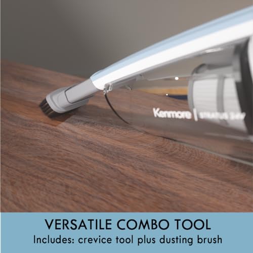 Kenmore DS1020 16V Cordless Stick Vacuum Lightweight 2-in-1 Handheld, LED Headlight with 2-Speed Power Control for Hardwood Floor, Carpet & Pet Hair, Gray-Blue - style: Gray-Blue