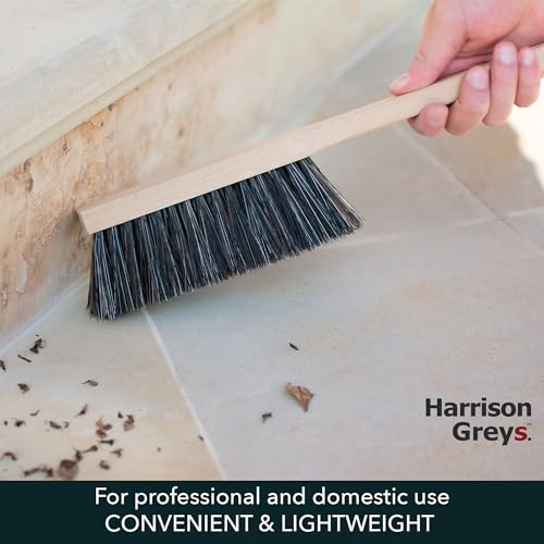 14.2" Hand Broom Soft Bristles Cleaning Brush, Dusting Brush with Wooden Handle, Clothes Brush, Handheld Car Broom, Long Counter Dust Brush, Bench Brush - size: 14.2"