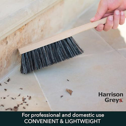 14.2" Hand Broom Soft Bristles Cleaning Brush, Dusting Brush with Wooden Handle, Clothes Brush, Handheld Car Broom, Long Counter Dust Brush, Bench Brush - size: 14.2"