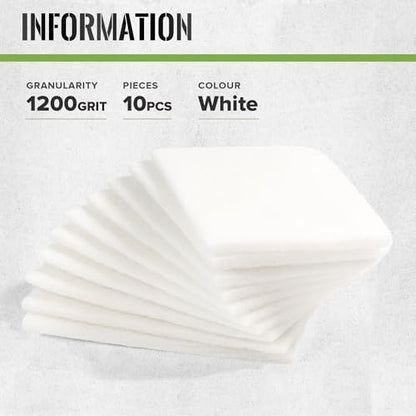 6” x 9” White Light Duty General Purpose Scuff Pads, 1200 Grit, 10 PCS Abrasive Pads for Final Scuffing,Surface Adhesion Preparation,Cleaning,White Scotch Abrasive Brite Pad - color: 1200grit-White