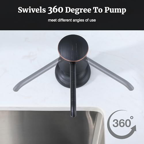 Soap Dispenser for Kitchen Sink (Oil Rubbed Bronze), Built-in and Refill-from-Top Design with Liquid Hand & Dish Soap Bottle - color: Oil-rubbed Bronze, size: with Bottle