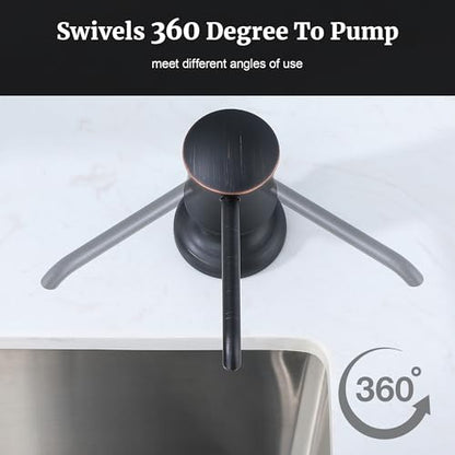 Soap Dispenser for Kitchen Sink (Oil Rubbed Bronze), Built-in and Refill-from-Top Design with Liquid Hand & Dish Soap Bottle - color: Oil-rubbed Bronze, size: with Bottle