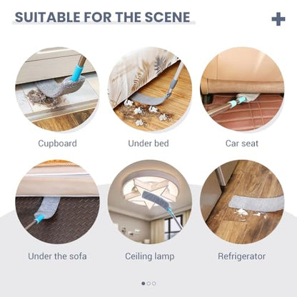 Retractable Gap Dust Cleaner, Extendable Microfiber Duster with Bendable Head, Reusable Washable Gap Duster Cleaning Tool for Home Kitchen Ceiling Blinds Sofa Bed Fridge Under Furniture (Set B) - color: Set B