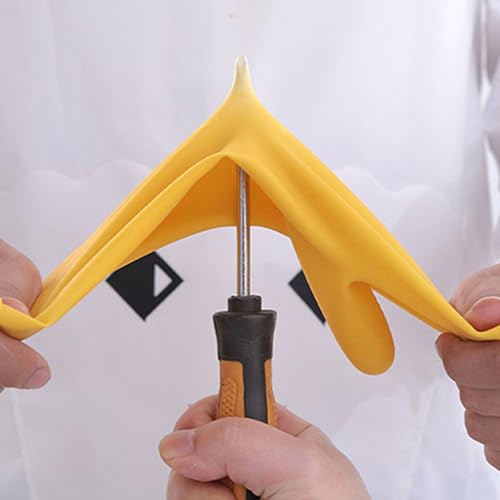 Haofy Latex Gloves for Cleaning, Thin Latex Gloves with Textured Non Slip for Washing Dishes (L)