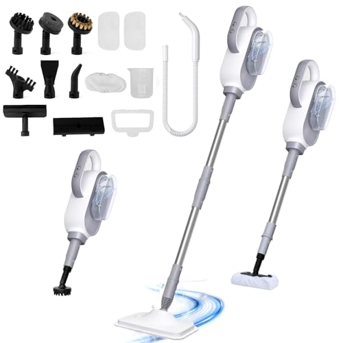 Steam Mop, 13-in-1 Powerful Detachable Handheld Steamer with 14 Accessories, 500ML Removable Tank & 23FT Power Cord for Floor Cleaning, Hardwood, Tiles, Window, Carpet