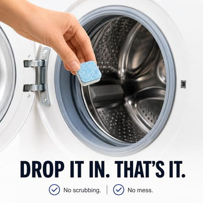 Washing Machine Cleaner Tablets - Penetrating Deep Clean Washer Cleaner Tablets For Front Loader And Top Load HE - Active Formula Tub Descaler Deodorizer - style: Washing Machine Cleaner