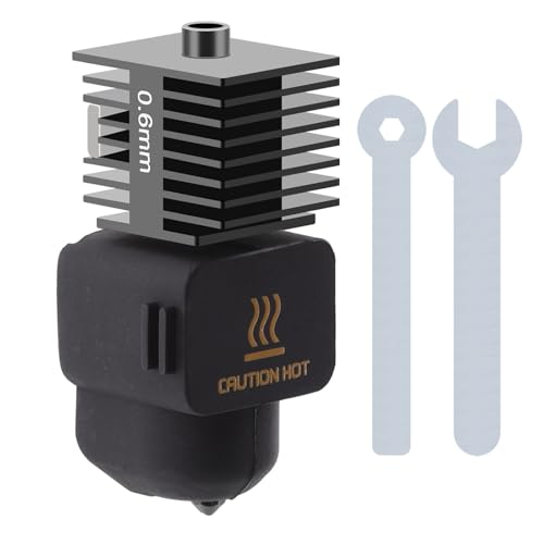 1Pcs A1 Mini/A1 Hotend 0.6mm Compatible for Bambu Lab A1/A1 Mini Print Head, High-Temperature 0.6mm Hardened Steel A1 Nozzle with Silicone Sock 3D Printer A1/A1 Mini Parts Replacement, - style: A1 Mini/A1 Print Head Kit 0.6mm