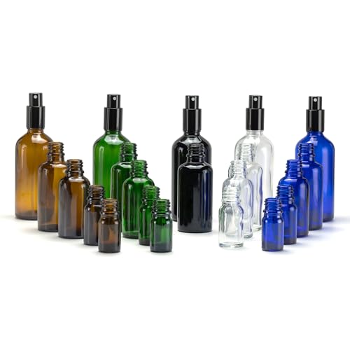 YIZHAO Amber Glass Spray Bottles 1oz, with Small Fine Mist Spray, Metal Cap, Refillable for Essential Oil,Travel,Cleaning,Perfume,Aromatherapy,Makeup – 12 Pcs - color: Amber, size: 30ml-12