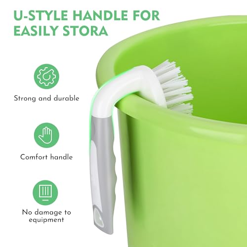Scrub Brush 2 Pack, Heavy-Duty Scrub Brushes for Cleaning with Stiff Bristles Cleaning Brush for Shower, Bathroom, Carpet, Kitchen and Bathtub Scrubber