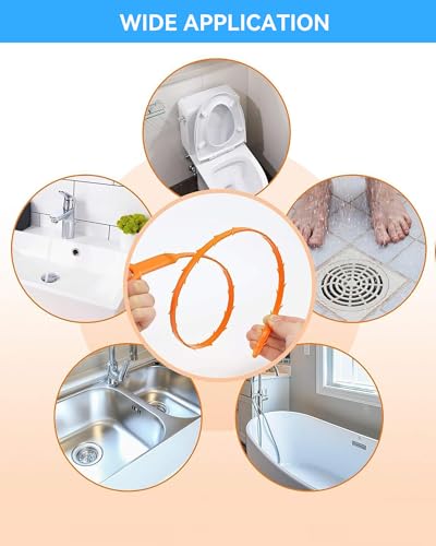 6 Pack Drain Clog Remover - Flexible Drain Snake for Effective Cleaning Hair and Debris in Sink or Bathtub, 20 Inch - style: 20 IN