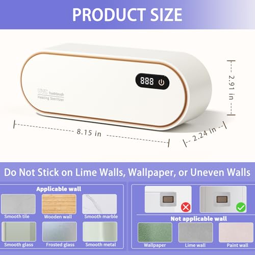 Toothbrush Holder Wall Mounted, Cleaning Box with Smart Drying and Cleaning, Toothbrush Holder with 4 Toothbrush Slots, Toothbrush Organizer for Bathroom (Beige - 4 Slots) - color: Beige - 4 Slots