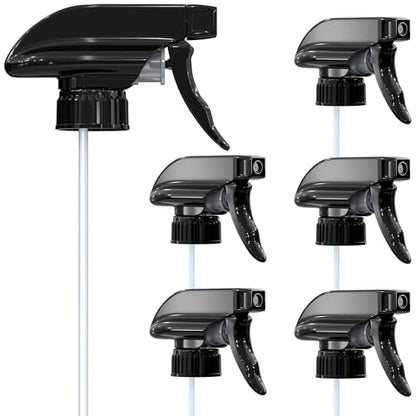 6 Pack Universal Spray Nozzle for Bottles – Leak-Proof Fix of Broken Sprayers in Seconds with Spray Bottle Nozzle Replacement, Fits 8 Oz & 16 Oz Bottles, Trim-to-Fit Tube, Mist & Stream Modes (Black) - color: Black, size: 6 Pack