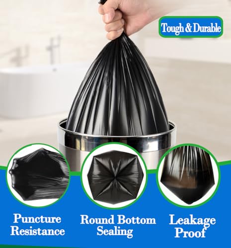 1.3 Gallon 120 pcs (1.2-1.3 Gal) Small Black Trash Bags, Strong 1.2 Gallon 1.3 Gallon Garbage Bags, Bathroom Trash Can Bin Liners,Mini Bags Waste Basket Liner,Fit 5-6 Liter, 1-1.3 Gal-Black-120 - style: 1.3Gal Black-120