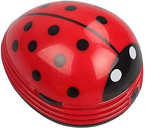 E ECSEM Cute Portable Cartoon Mini Desktop Vacuum Cleaner Table Dust Crumb Sweeper(Red#002) - color: Red#002