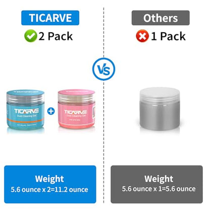 TICARVE 2Pack Cleaning Gel Car Putty Slime for Detailing Putty Detail Tools Car Interior Cleaner Automotive Cleaning Kits Keyboard Cleaner Blue Rose (320g/11.2oz) - color: Blue+Rose Red